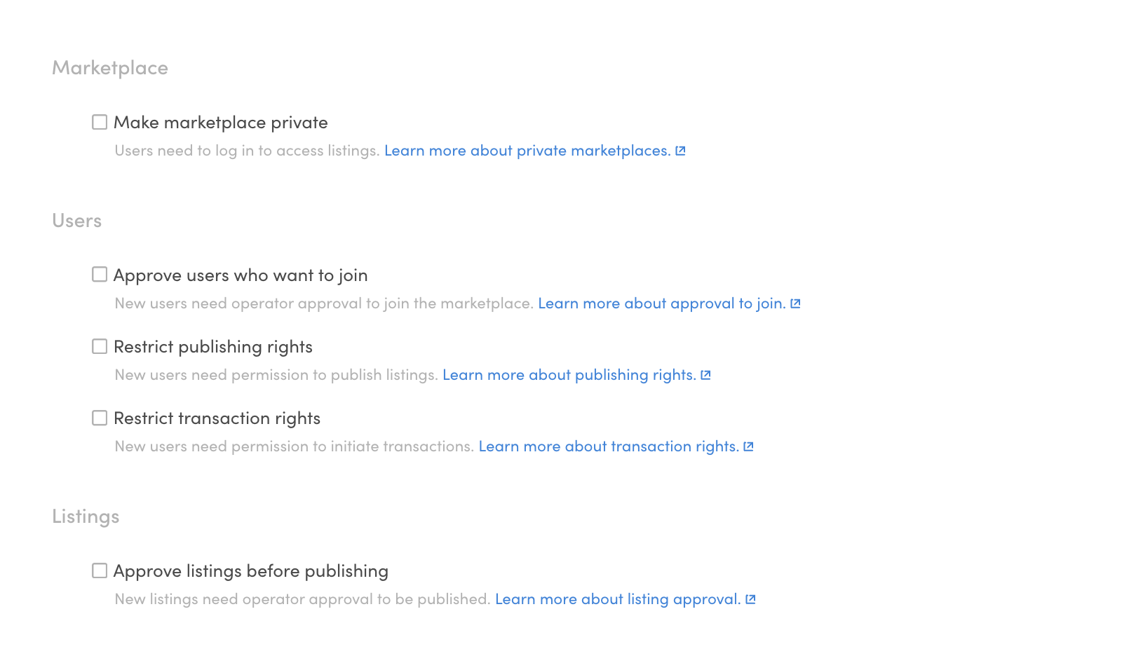 Access control options